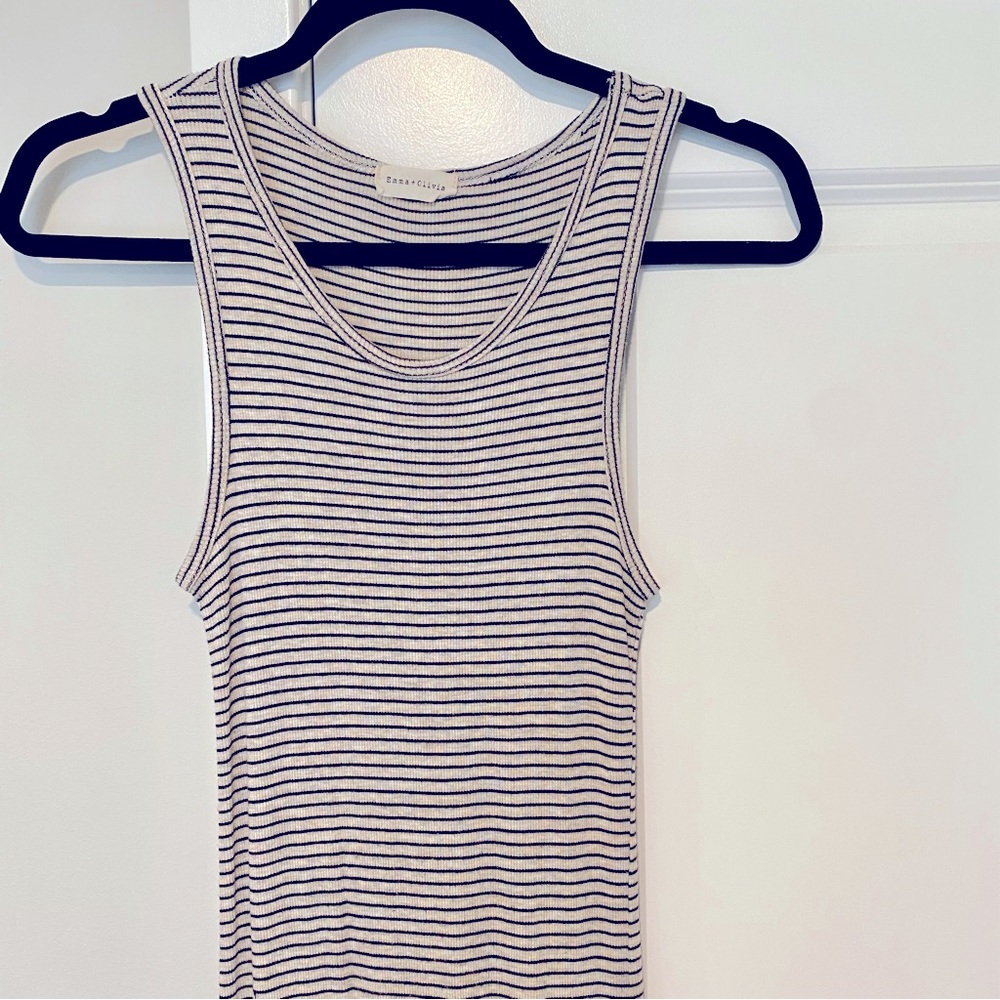 Emma + Olivia stripped fitted midi dress size xs
